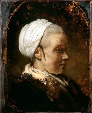 2006-05-03 Rembrandt Portrait of an Elderly Woman in a White Bonnet before restoration